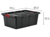A set of 4 large industrial storage boxes, 27-gallon durable plastic storage boxes, equipped with 70963291