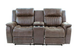 Contemporary Power Motion Loveseat w Console 1pc Couch Living Room Furniture Dark Coffee Breathable B011133395
