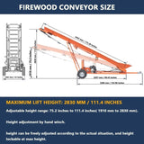 Firewood Conveyor 6.5HP 208cc Gasoline Powered 19.7" Width PVC Belt Wood Conveyor Lifter Elevator N818P194902O
