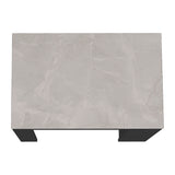 Kitchen Island Doyle, Three Side Shelves, Black / Ibiza Marble Color Finish B092123133