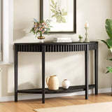 Mirod Elegant Half-Moon Entryway Table with Wood Veneer and Open Shelf A Refined Accent Piece for N760P285986B