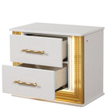Contemporary Style 2-Drawer Nightstand Made with Wood & Gold Finish B009P152663