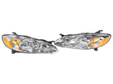 Headlight For 2003-2008 Toyota Corolla Chrome Housing Lamps Pair Left Right 03774707