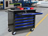 7 DRAWERS MULTIFUNCTIONAL TOOL CART WITH WHEELS-BLACKBLUE W1102P182238
