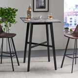 ZUN Modern Bar Height 42" Dining Table, Rubberwood Legs and Laminate Table Top, Paladina Marble Finish, 65503.00