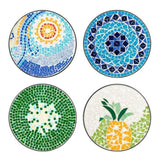 ZUN Blue Hawaiian Sun Mosaic Round Terrace Bistro Table 62269715