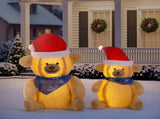 Set of 2 Lighted Plush Bear Christmas Decorations, Pre-lit Pull Up Holiday Decor with 60 Warm White 24322827