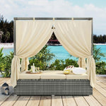 ZUN Adjustable Sun Bed With Curtain,High Comfort,With 3 Colors 26515541