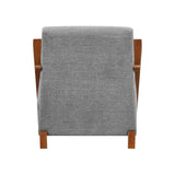 Ultra-Modern Accent Chair Gray Fabric Foam Seat Cushion Solid Wood Luxury Living Room Furniture 1pc B011P308550
