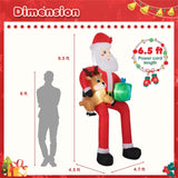 9.5ft Inflatable Sitting Santa Decor - 4 Built-in LED Lights 210T Polyester Quick Inflation Outdoor 69590426