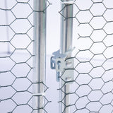 ZUN Large metal chicken coop hexanal, steel wire dipped plastic mesh, oxford cloth silver plated 46569455