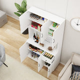 ZUN 71" Kitchen Pantry Storage Cabinet with Microwave Oven Countertop, Freestanding Hutch Cabinet with W282108555