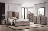 ZUN 1pc Contemporary Chest Five Drawers Metal knobs Brown Gray Finish Bedroom Wooden Furniture B011P255294