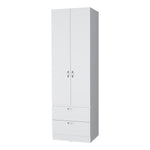 ZUN White 2-Door 2-Drawer Wardrobe B062P205246