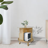 1-Layer Rotating Bookcase 360 Rotating Display Rack Pine Wood Rotating Bookshelf 94148618