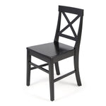 ZUN Roshan Farmhouse Acacia Wood Dining Chairs, Black 62888.00BLK