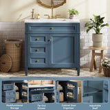 36'' Bathroom Vanity with Top Sink, Modern Bathroom Storage Cabinet with 2 Drawers and a Tip-out N710P230246M