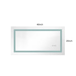 ZUN 40x20 Inch LED Bathroom Mirror with Frontlit and Backlit, Wall Mounted Vanity Mirror with Smart 82333562