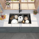 32 Gunmetal Black Workstation Kitchen Sink-32 x 19 Inch 16 Gauge Stainless Steel W1386P324794