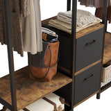 ZUN Independent wardrobe manager, clothes rack, multiple storage racks and non-woven drawer, bedroom 85887356