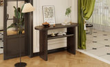 TREXM Elegant Minimalist Console Table with Rounded Edges and Sturdy Shelf Design for Entryway, N715P195554P