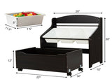Dark Brown Multifunctional Kids Storage Cabinet with Large Capacity Toy Box and Display Shelf, Safe 88739815