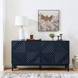60.5'' Buffet Cabinet with Storage, Farmhouse Fluted Sideboard with Geometric Pattern & Adjustable W1801P288507