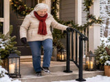 Matte black 1-step ABS plastic handrail for courtyard stairs 04823739