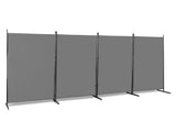 6FT 4-Fold 160g Polyester Cloth Plastic Foot Carbon Steel Frame Foldable Screen Gray 91313474