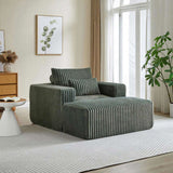 62.5-Inch Corduroy Sponge Sofa Lounge Chair with Removable footrest,No Assembly Required,Fluffy W834P206047