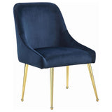 Dark Ink Blue and Gold Wingback Dining Chair B062P153694