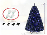 6 FT Black Pre-Lit Christmas Tree with Purple LED Lights, 680 Branch Tips, Gothic Halloween Holiday 65086191