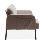 ZUN Beige 2 Seater Polyester Fabric Sofa, Modern Loveseat Sofa, Comfy Small Couches for Small Space W1164P239080