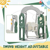 ZUN Toddler Slide and Swing Set 5 in 1, Kids Playground Climber Slide Playset with Telescope, 23854412