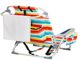 63*65*82cm Short Oxford Cloth Silver White Aluminum Tube Bearing 100kg Beach Chair Rainbow Stripes 99378183
