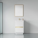 24" Freestanding Bathroom Vanity with Sink, Bathroom Storage Vanity Cabinet with Stone Resin W1573P211195