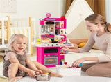 Pink Kids Corner Play Kitchen with Realistic Sounds, Lights & Steam, 95PCS Accessories Pretend 50729014