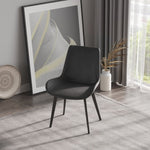 ZUN Modern Dining Chair Living Room Black Metal Leg Dining Chair-Grey-2pcs/ctn W153565882