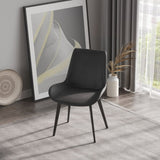 Modern Dining Chair Living Room Black Metal Leg Dining Chair-Grey-4pcs/ctn W153567956