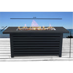 ZUN Steel Propane/Natural Gas Outdoor Fire Pit Table with Lid B120P198410