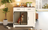 GO 37.4" Crate Furniture, Indoor Kennel with 2 Drawers and Storage Cabinet, Modern Furniture N704P265255K