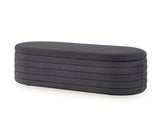 Modern Oval Storage Ottoman Bench, Upholstered Fabric End Bed Storage Bench Aesthetic Large Foot W2186P440509