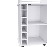 ZUN Dukat Bar Cart,Two Shelves, Six Built-in Wine Rack, Four Casters -White B20091850