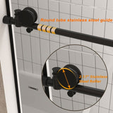 Frameless shower door 56-60 "W x 76" H, 1/4 " Clear Tempered Glass, Explosion Proof Film, W1675P306962