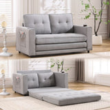 3-in-1 Upholstered Futon Sofa Convertible Sofa bed,Foldable Tufted Loveseat with W2325P183182