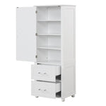 ZUN Tall Bathroom Storage Cabinet, Freestanding Storage Cabinet with Two Drawers and Adjustable Shelf, WF312728AAK