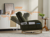 Modern Accent Rocking Chair Rocking Chair with Solid Wood Legs, Upholstered Nursery Glider Rocker, 59526462