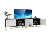 Modern Black and White Color Scheme Press Design 4 Door Cabinet, Living Room TV Stand T3609P347452