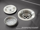 Stainless Steel Kitchen Sink, 27x19 Single Bowl, Undermount Handmade Sink in Black, with US 90694307