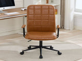Antique brown PU leather color office chair, with armrest, high backrest, soft foam seating, 360 W3149P375077